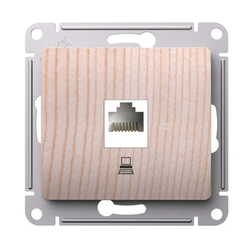 GLOSSA РОЗЕТКА компьютерная RJ45 кат. 5e, механизм, СОСНА