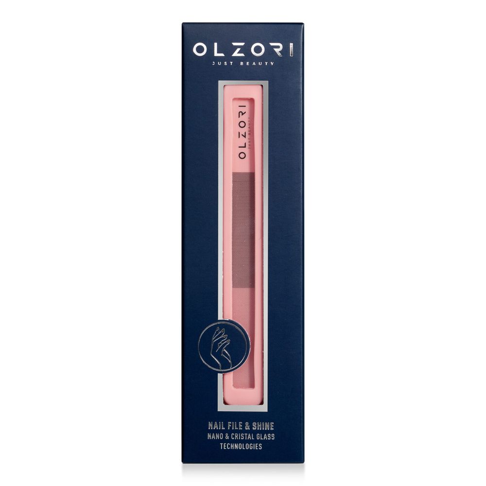 OLZORI VIRGO NAIL 02, 2-Е пилочка-баф для ногтей, 2 абразивные поверхности, в силиконовом чехле