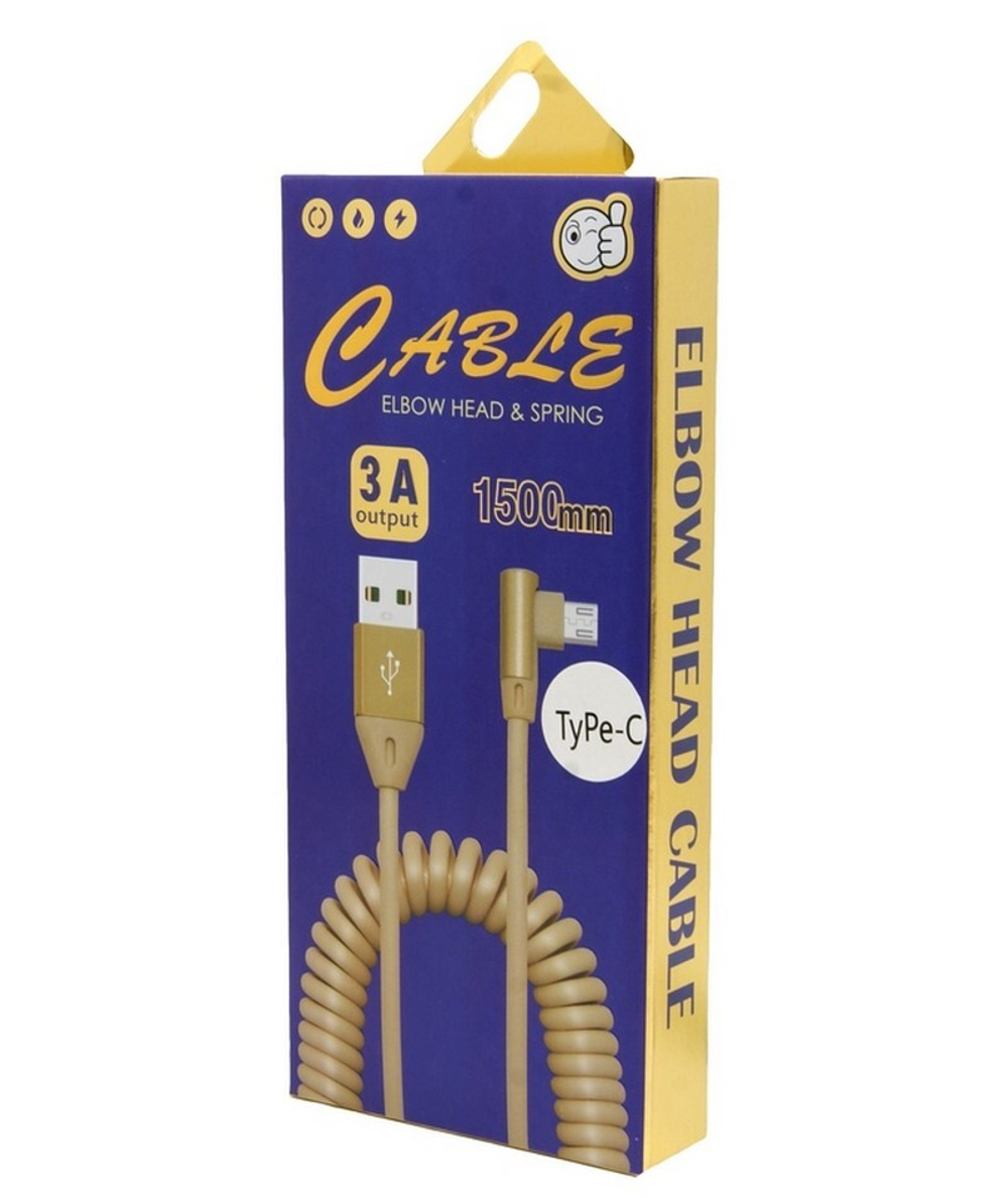 Кабель USB - TypeC Spring L (черный) 1.5м