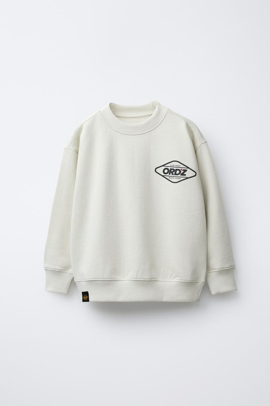 ZARA ТОЛСТОВКА С ЛОГОТИПОМ, ЭКРЮ