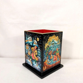 Стакан под ручки и карандаши "По-щучьему веленью" (Ручная роспись Палех)