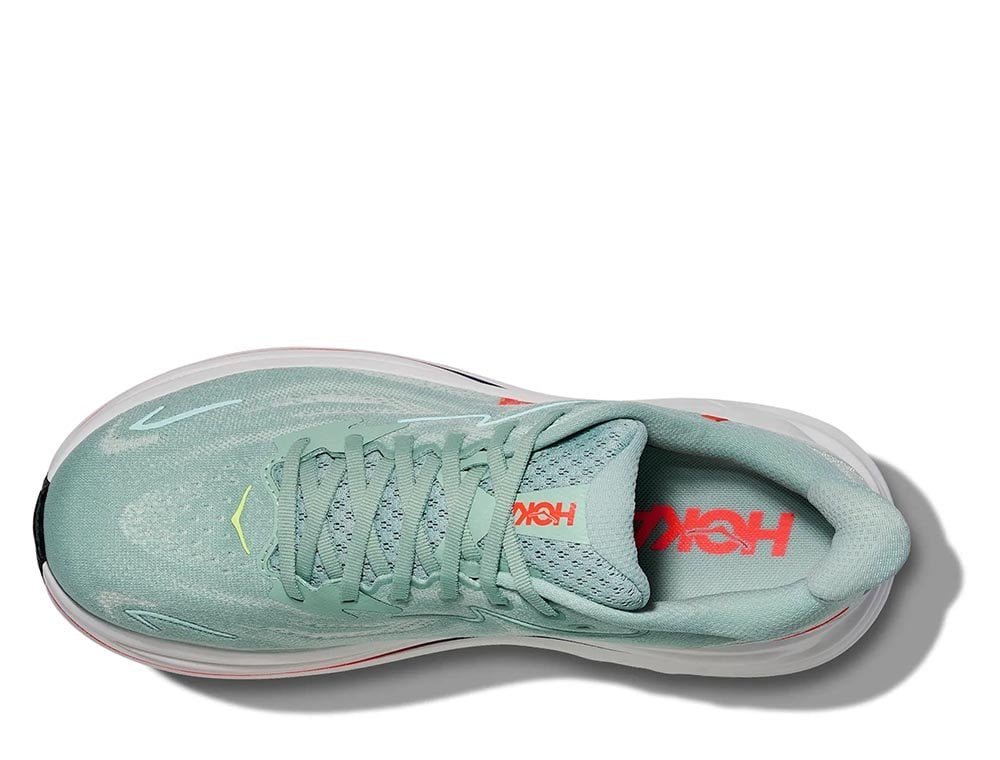 Мужские беговые кроссовки Hoka Clifton 10 M зелёно-оранжевые