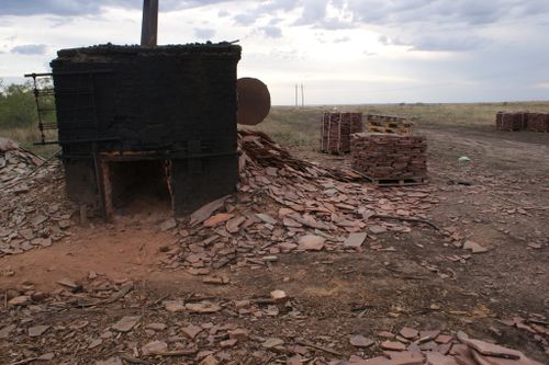 Песчаник плитняк Терракот обожженный в печах