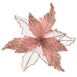 GAEM Цветок искусственный "Пуансеттия" (на клипсе), L24 W24 H13 см, 2в.