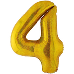 Шар фольгированный Цифра 4 113 см (Золотой)