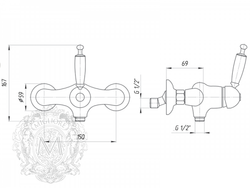 Смеситель для душа  Migliore Oxford ML.OXF-6338 схема