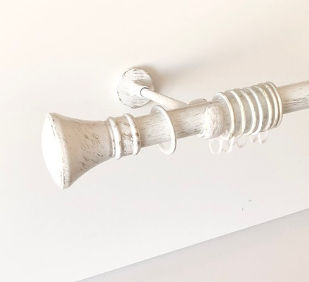 Карниз кованый для штор Колозео d25 мм однорядный, цвет белое золото