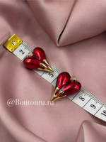 Подвеска "Красное сердце с подтеками" 25х20мм