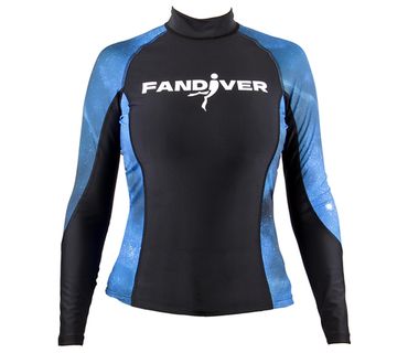Гидрофутболка-рашгард FanDiver Galaxy женская синий/черный