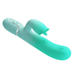 Мятный вибратор-кролик Gigi с возвратно-поступательными движениями - 22,8 см. (Цвет: мятный)