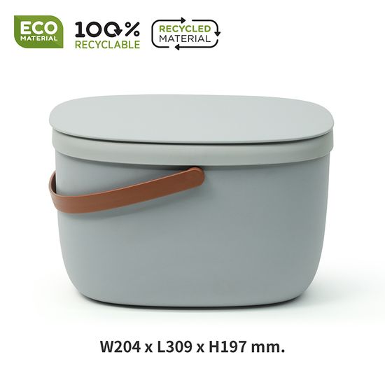 Контейнер для пищевых отходов foody, 7 л, серый