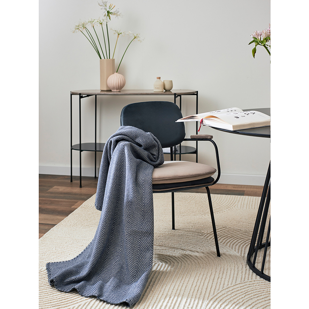 Плед шерстяной Tkano Essential 130х180см темно-синий