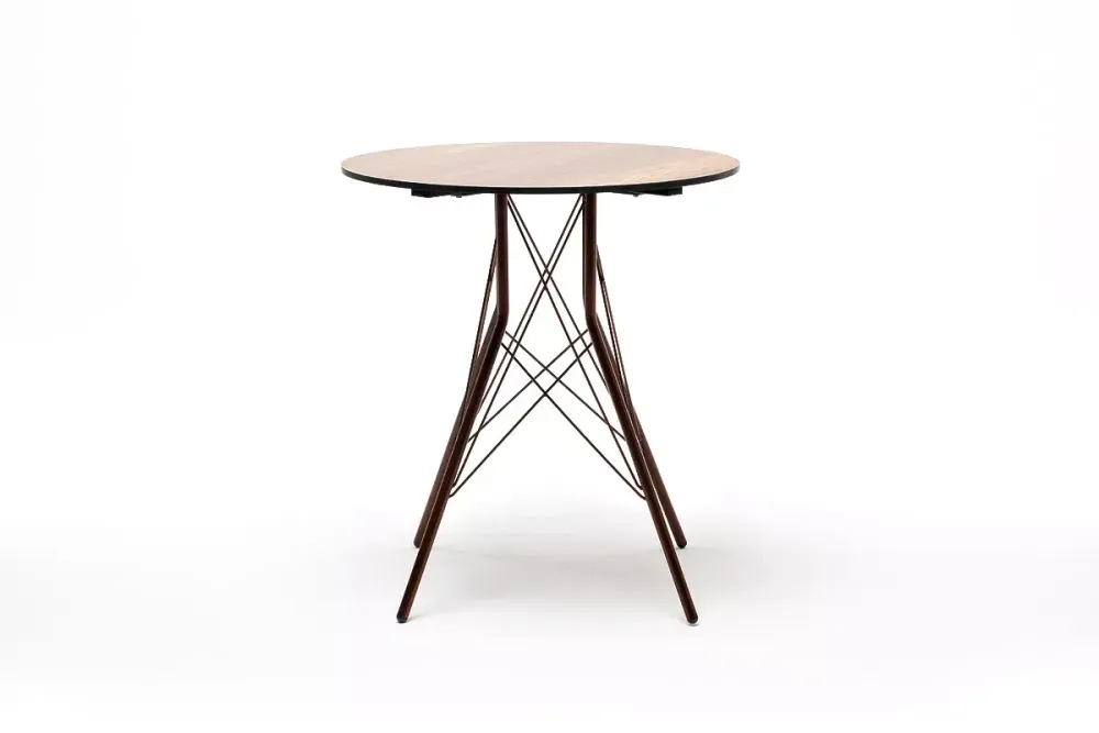 "Конте" интерьерный стол из HPL круглый Ø70см, цвет "дуб"