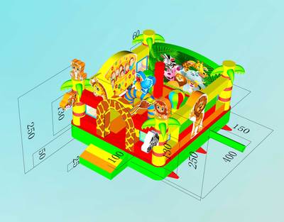 Коммерческий надувной батут «Сафари-экскурсия 2» 4x3.5x2,5 м