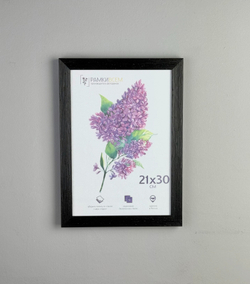 Фоторамка пластиковая 21х30 см, черная, фактура дерево, арт. 2130.628058