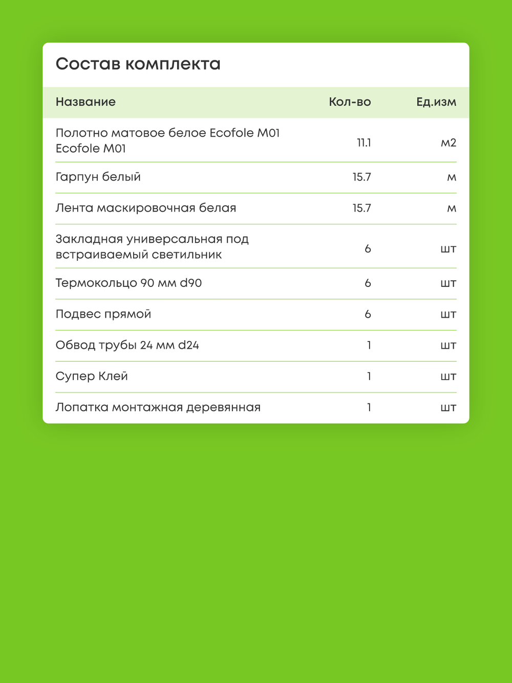 Матовый натяжной потолок 11.1 м2