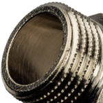 Ниппель редукционный STOUT SFT 0004 - 1/2" x 3/8" (для стальных труб, латунь никелированная)