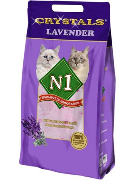 Наполнитель силикагелевый для кошачьего туалета N1 Crystals Lavender, 2 кг (5 л)