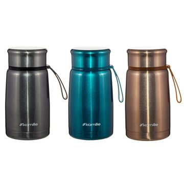 Термос пищевой 800 мл. Kamille KM 2148 из нержавеющей стали с ложкой и ремешком