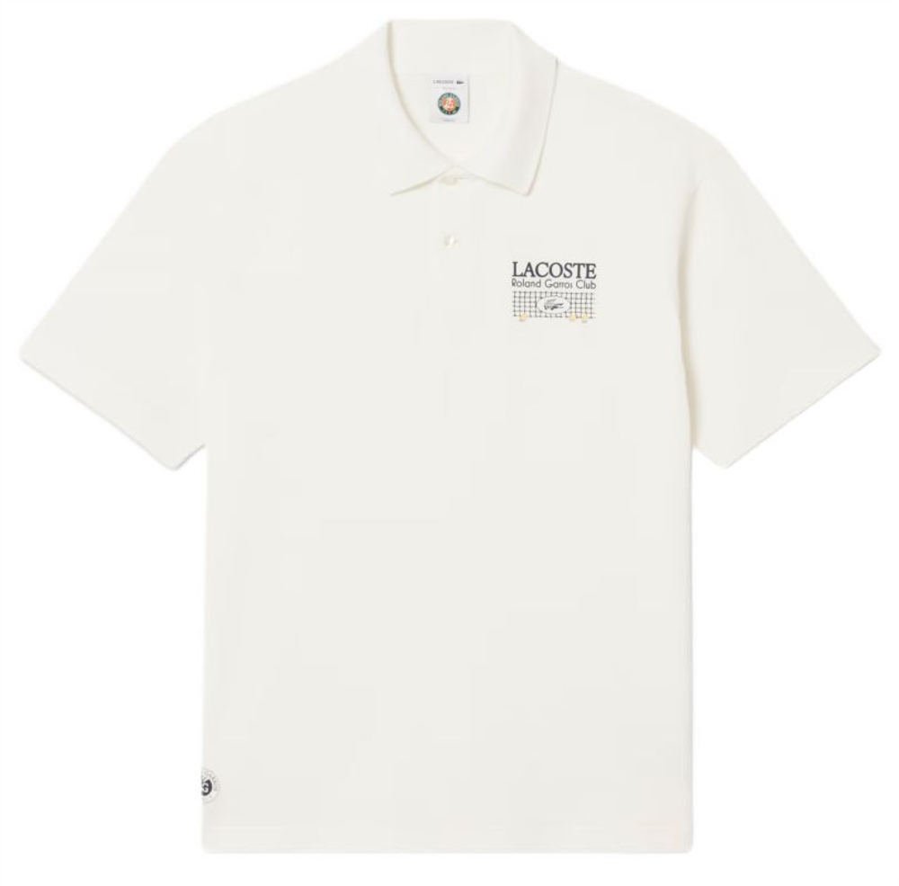 Мужское теннисное поло Lacoste Roland-Garros Edition Petit Pique - white