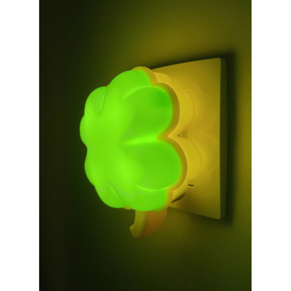 Ночник - светильник светодиодный ЭРА NN-606-LS-GR в розетку с датчиком освещенности зелёный