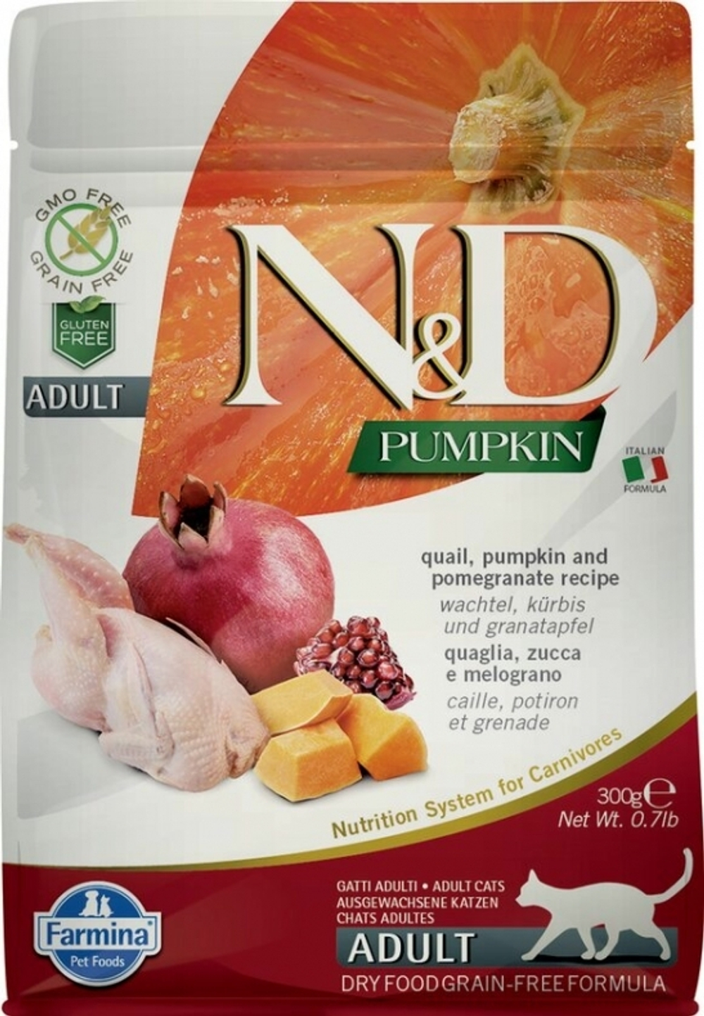 Сухой корм Farmina N&D Pumpkin Cat Adult беззерновой с перепелом и тыквой для кошек 1,5 кг