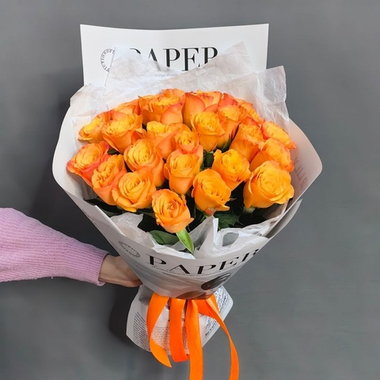 Букет из 27 оранжевых роз (Кения 40 см)