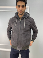 Мужской замшевый бомбер Loro Piana с мехом внутри