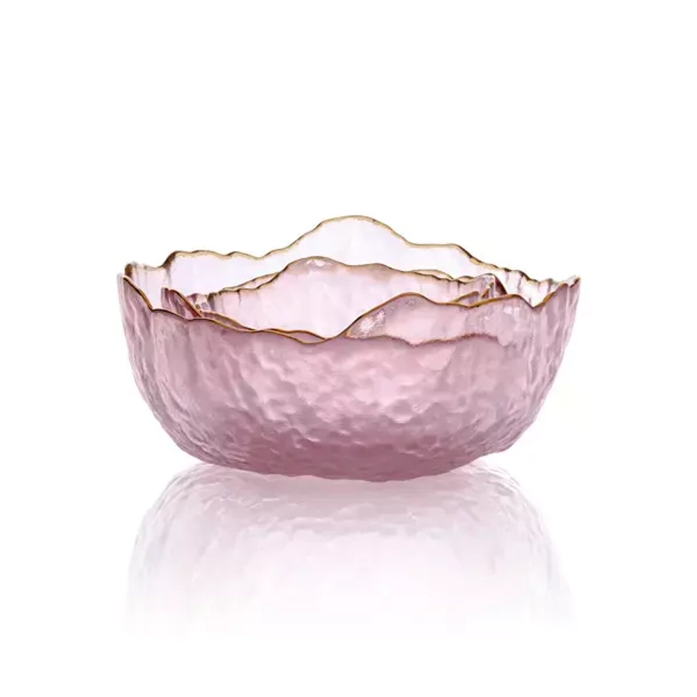 Салатник (маленький) LUCKY 13x6,5; 350мл, розовый с золотой каймой