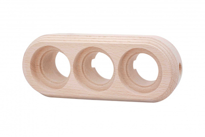 Рамка 3-местная для монтажа с декоративной трубой, бук, цвет натурэль (1 выход) BF1-630-10/T