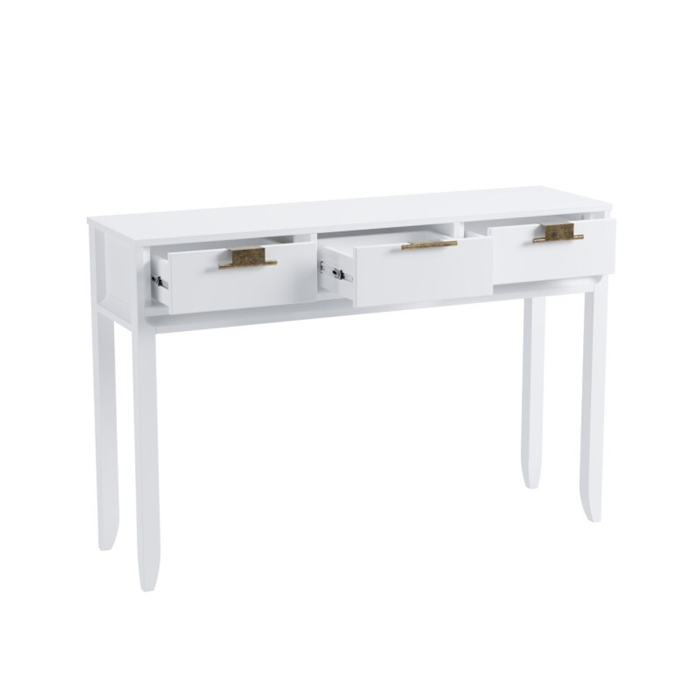 Консоль «Бридж» 3 ящика белый лак