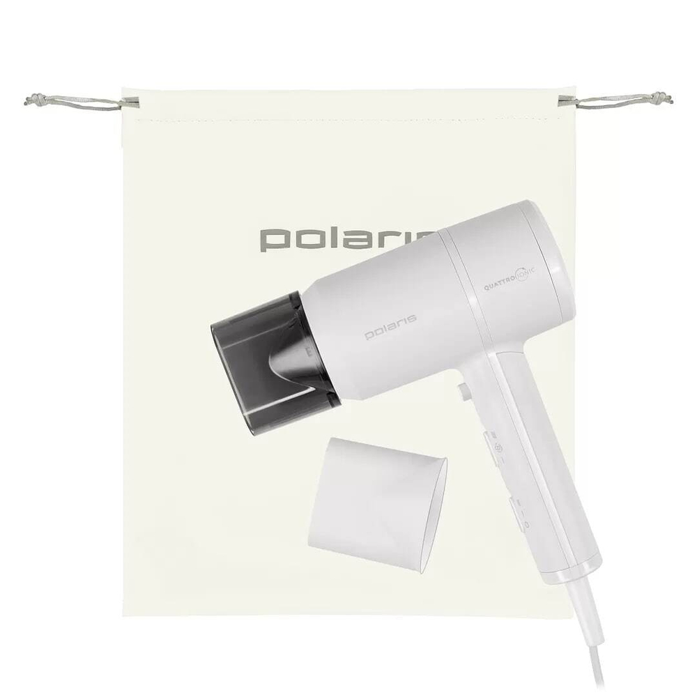 Фен POLARIS PHD 2044Ti Quattro Ionic белый/серый