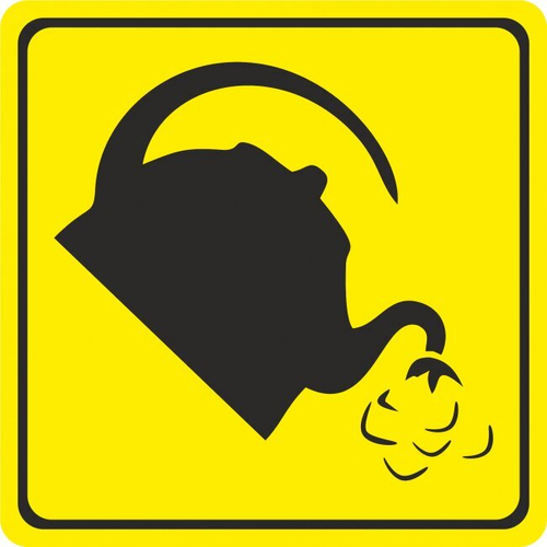 Знак "Чайник закипающий" на присоске