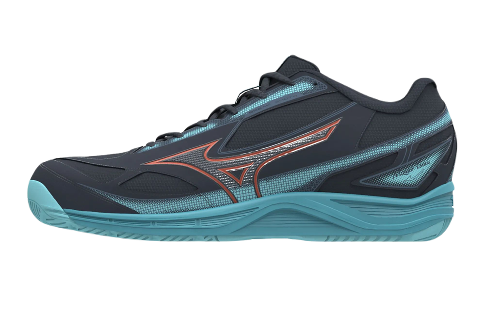 Мужские кроссовки теннисные Mizuno Break Shot 4 AC - collegiate blue/soleil/tanager turquoise