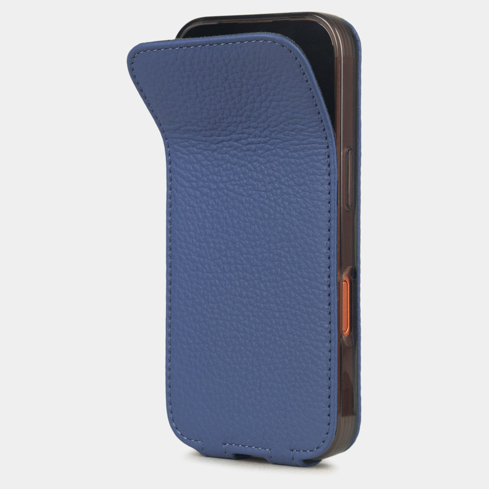 Кожаный чехол для iPhone 17 Pro Max, теленок цвета синий королевский