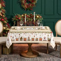 СКАТЕРТЬ "ЩЕЛКУНЧИК" 140Х180СМ БЕЖЕВЫЙ,100%ХЛОПОК , ТВИЛ