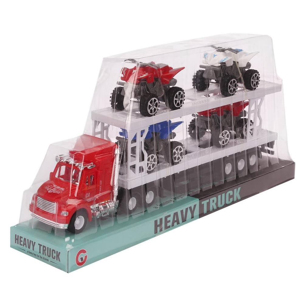 Автовоз ин. 34см +4квадроцикла, ПК 99A7-3