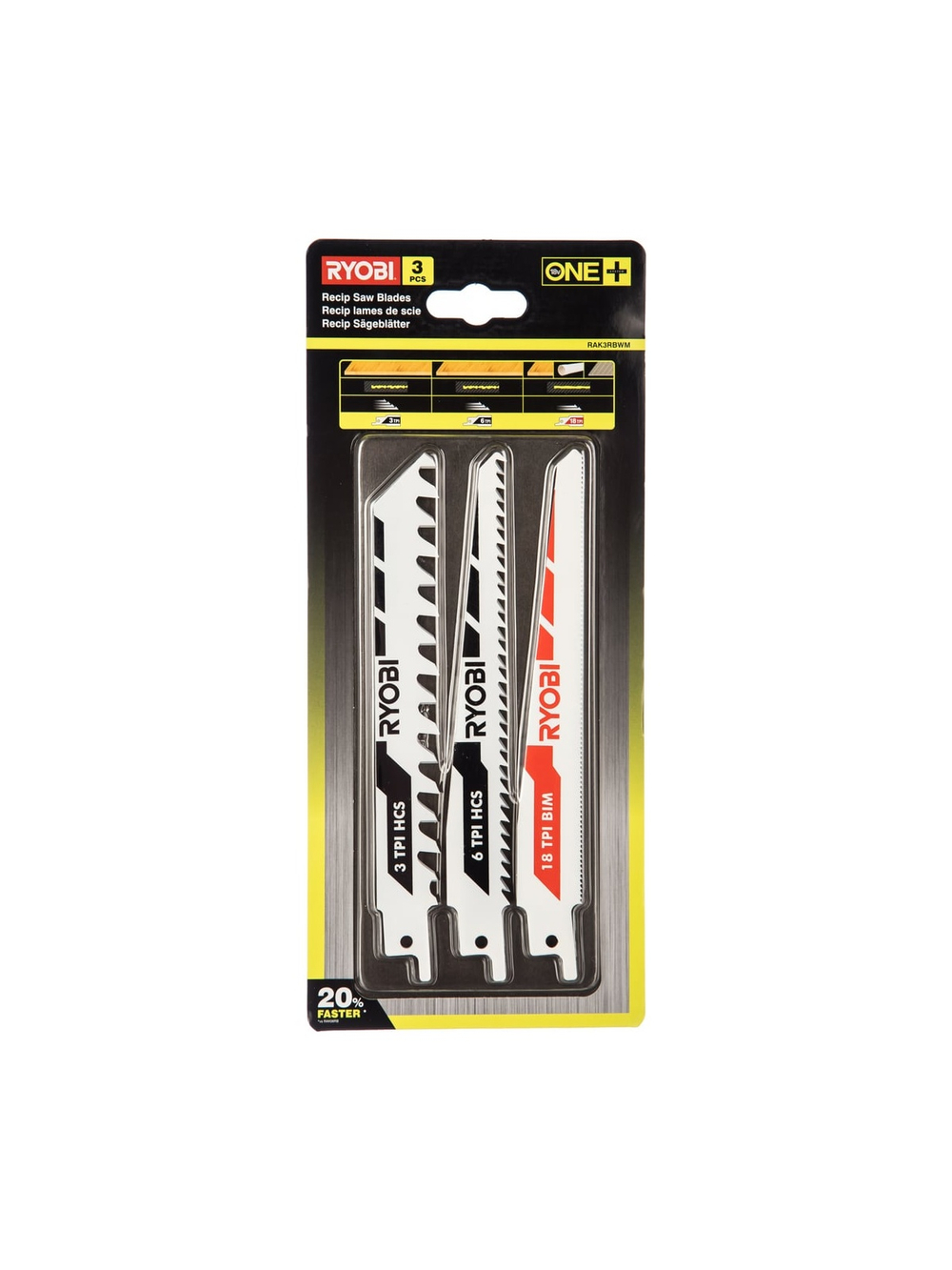 Набор полотен для сабельной пилы 3 шт Ryobi 5132002813
