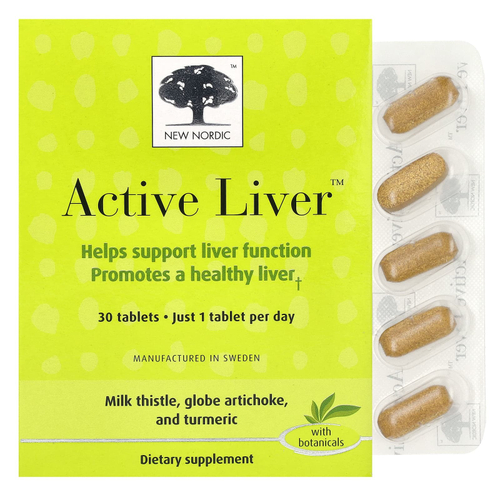 New Nordic, Active Liver™, добавка для печени, 30 таблеток