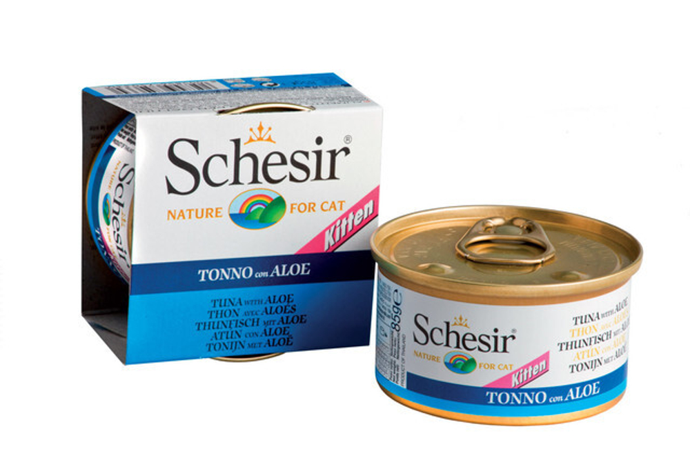 "Schesir" консервы для КОТЯТ ТУНЕЦ+АЛОЕ 85гр x 1 шт.