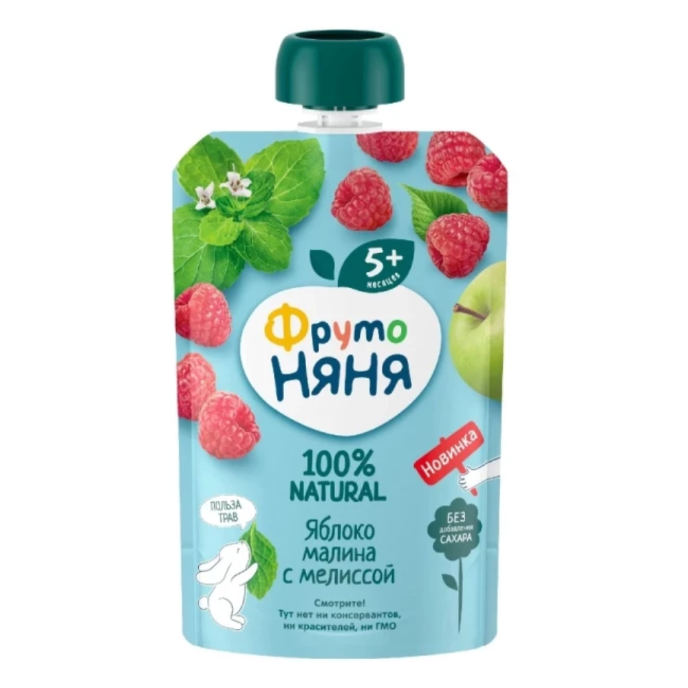 Десерт Фруто Няня Gualapack яблоко, малина, мелисса  90 гр