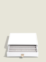 Органайзер для украшений и часов со стеклянной крышкой Stackers Classic Jewellery Box, 4 секции - White Pebble (White Pebble / серый / White Pebble / 500)