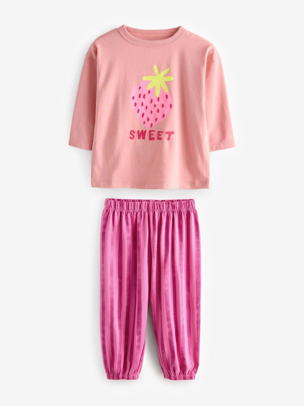 Пижама для девочки Next B87-019, 3 шт., Розовый, Молочный