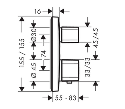 Термостат 15707000 Ecostat E с запорным вентилем, СМ