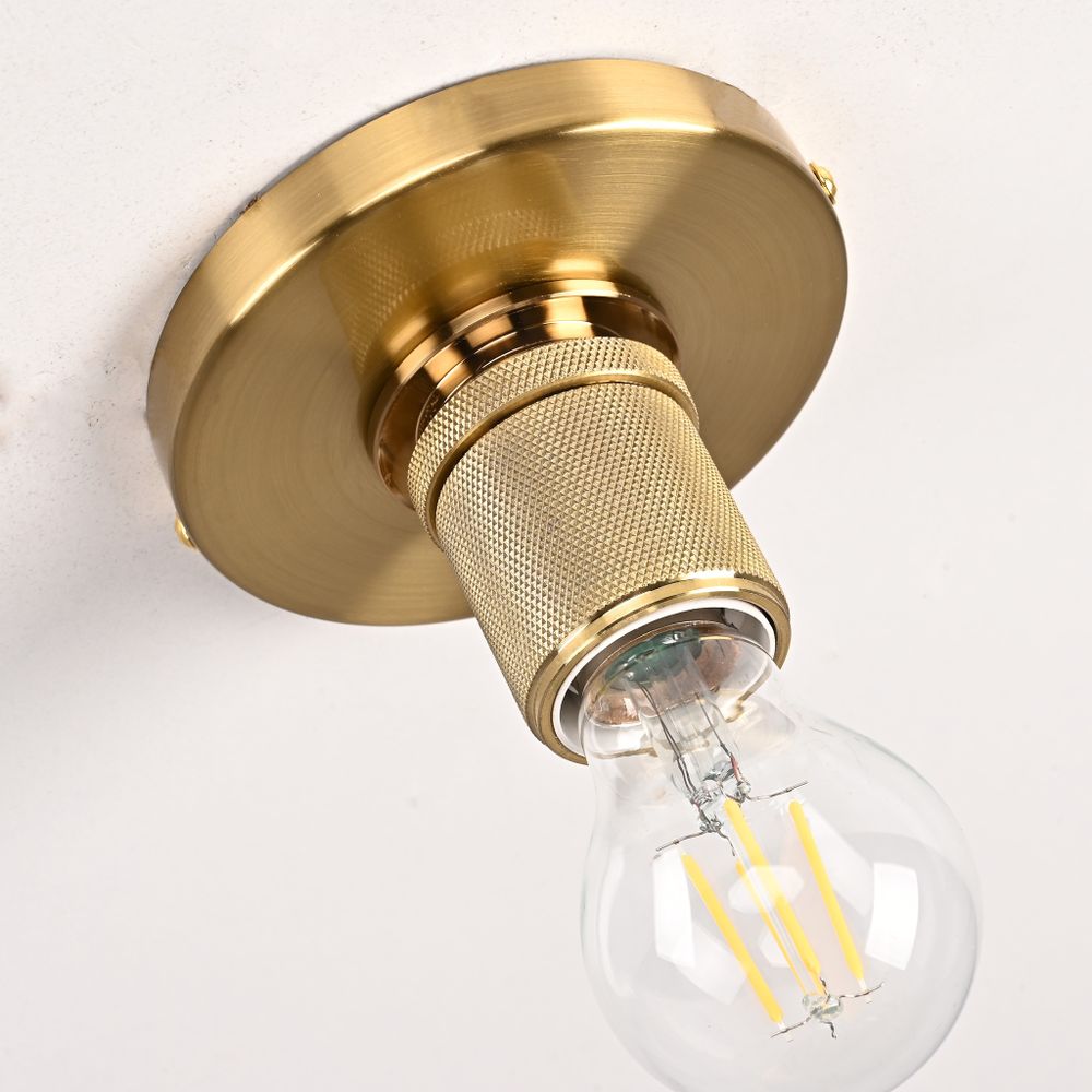 Потолочный Светильник Rh Utilitaire Socket Flushmount Brass By Imperiumloft