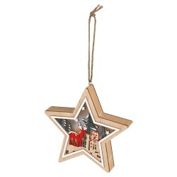 Светильник ЭРА ENGDS-4L новогодний светодиодный Звездочка подвесной 15 см 2*АА