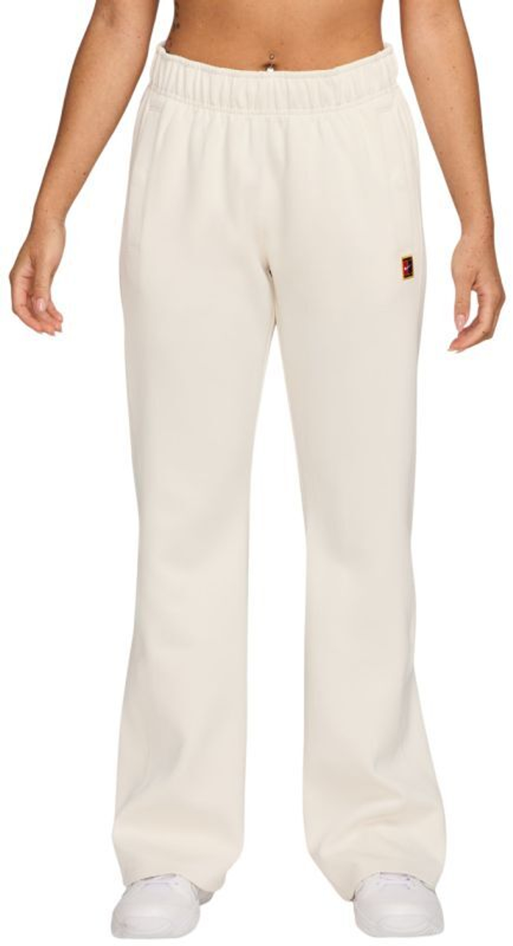 Женские теннисные брюки Nike Court Heritage Windrunner Mid-Rise Tennis - бледно-слоновая кость