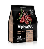 Корм для кошек сухой AlphaPet Superpremium для взрослых кошек с чувствительным пищеварением , с ягненком, 7 кг