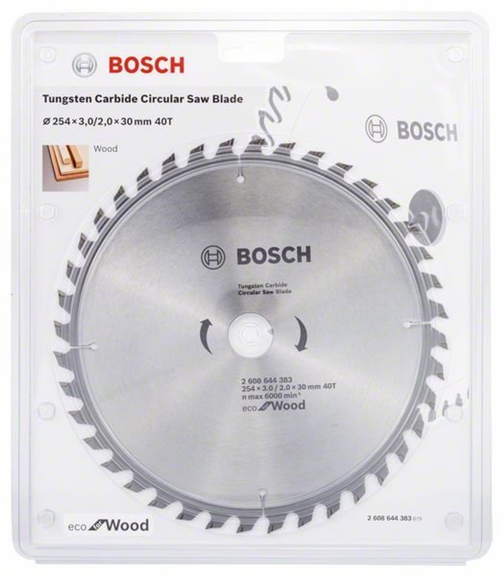 Пильный диск Eco for wood 254x30x2,0 мм BOSCH 2608644384
