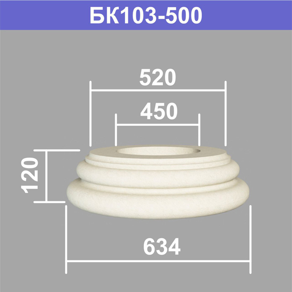 БК103-500 база колонны (s520 d450 D634 h120мм), шт